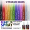 12 Color Pearlized Acrylic Airbrush Paint Set; Pearl Colors plus Reducer & Cleaner, 1 oz. Bottles